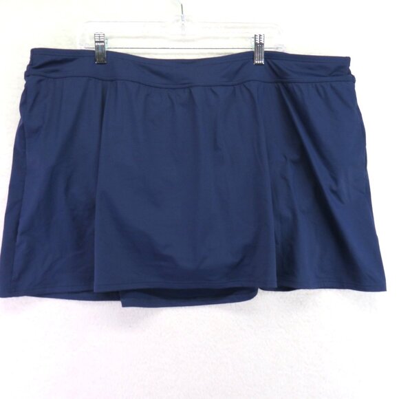 Lands End Swim Skirt Womens Size 24W Navy Blue Swimsuit Bottom Builti-in Brief - Picture 2 of 5